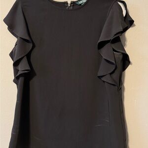 Ralph Lauren Elegant Black Ruffle Blouse
